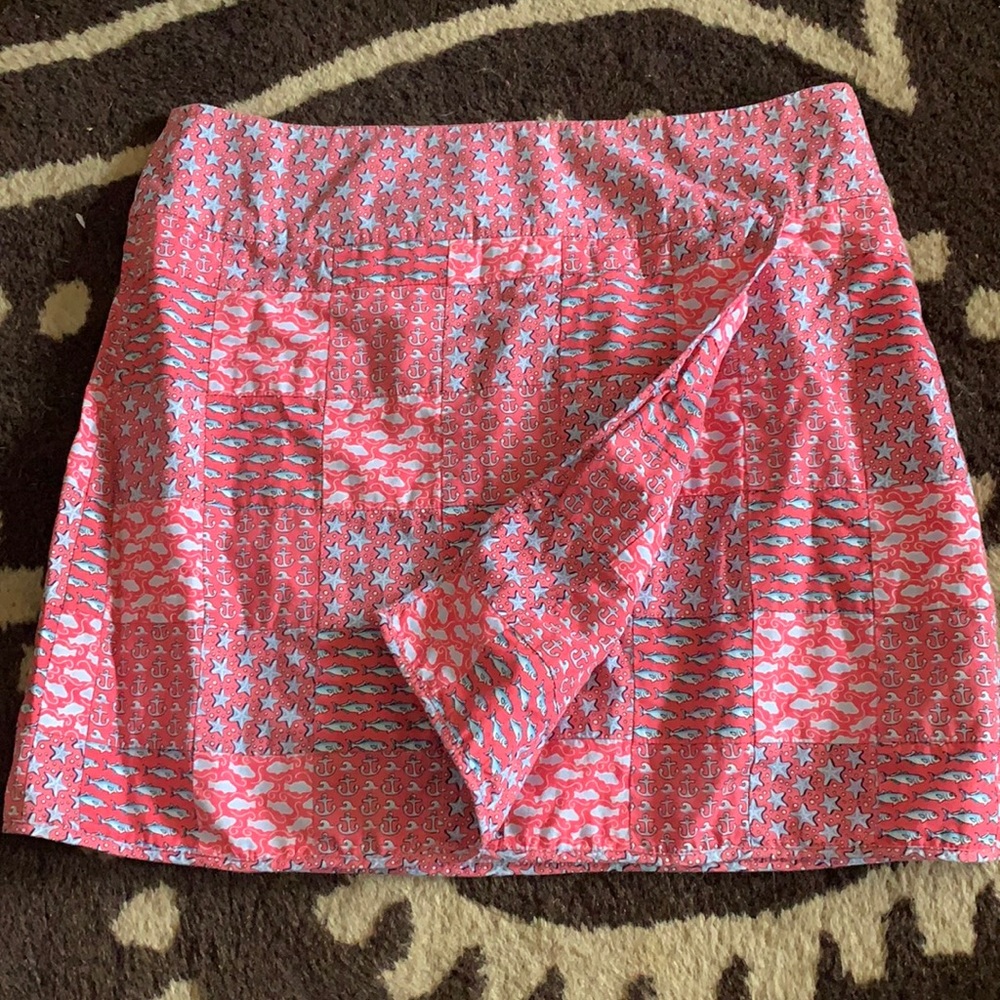 Vineyard Vines mock wrap skirt pink fish size 6